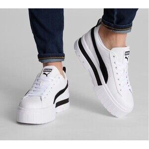 Puma  Sneakers Womens 9.5 Mayze Casual Platform White Leather Low Lace Up